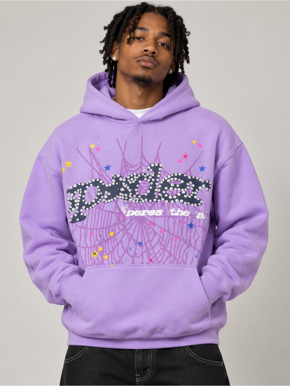 Sp5der Punk Hoodie Lavender Purple 2XL Brand New in Bag